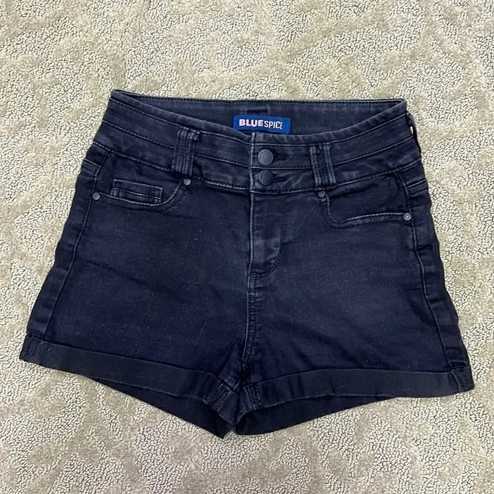 Blue Spice Juniors Size 1 Black Jean Shorts- SOFT!!!